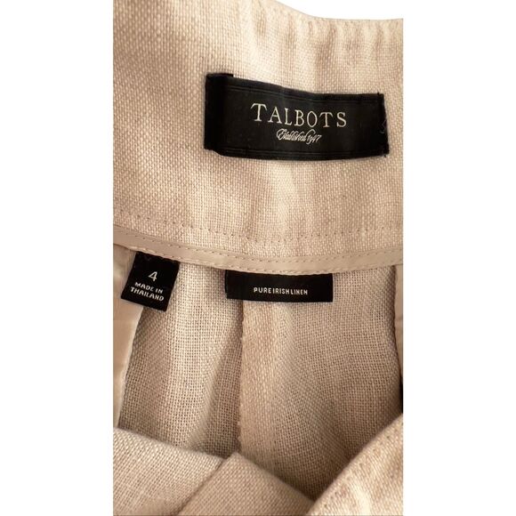 TALBOTS WIDE CROP IRISH LINEN PANTS - Picture 3 of 7